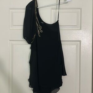 TFNC One Shoulder Beaded Black Special Occasion Dress‎